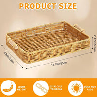 Wicker Rectangular Serving Tray