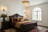 Luxury Crystal & Shell Chandelier — LED | Dimmable | 2 Sizes | Coffee or Gold Frame
