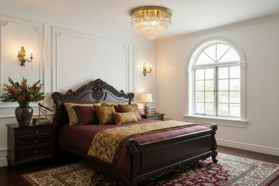 Luxury Crystal & Shell Chandelier — LED | Dimmable | 2 Sizes | Coffee or Gold Frame