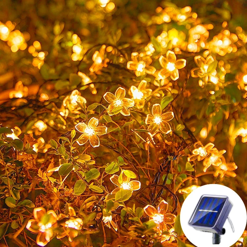 Solar Cherry Blossom String Lights