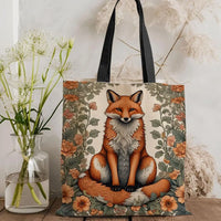 William Morris Art Fox Canvas Tote Bag — Eco Linen | Large Capacity