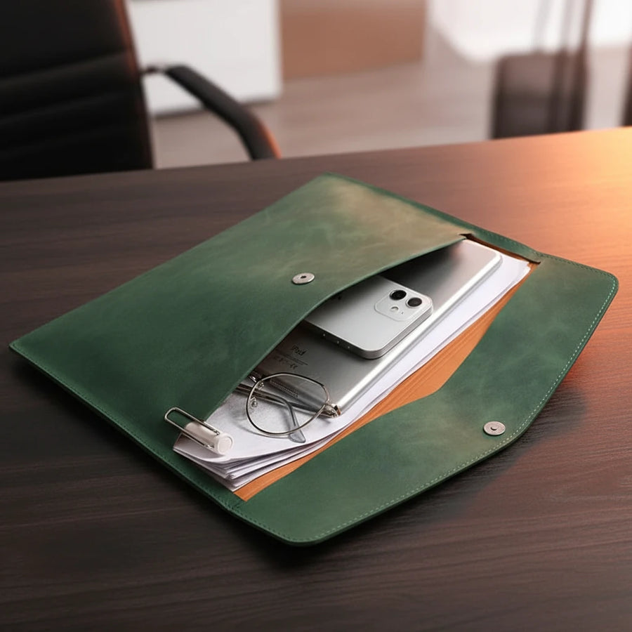 Faux Leather A4 File Organiser Bag