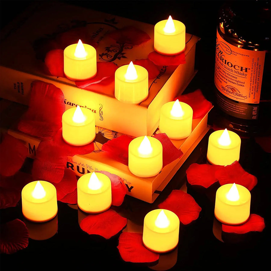 Flameless Battery LED Tea Candles — Realistic Flicker | Wedding & Home Décor
