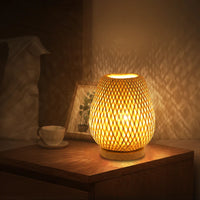 Bamboo weave desk lamp