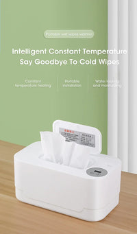 USB Baby Wipe Warmer with LED Display — Thermostat, Holds 80 Wipes