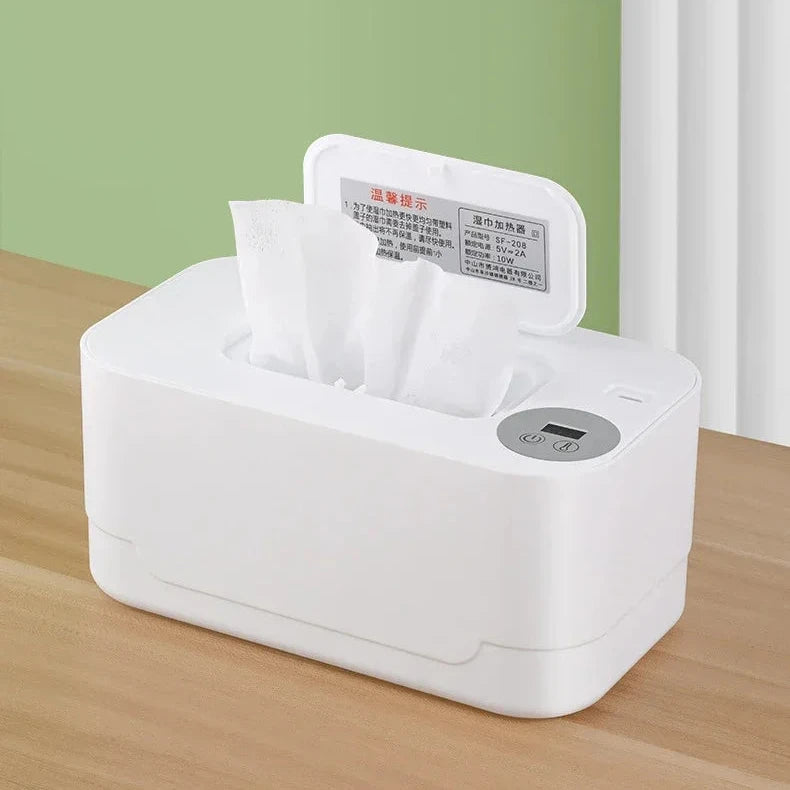 USB Baby Wipe Warmer with LED Display — Thermostat, Holds 80 Wipes