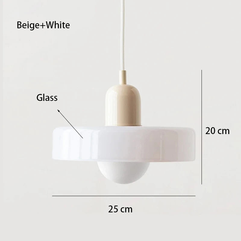 Bauhaus Glass Pendant Chandelier — Hand-Blown Shade