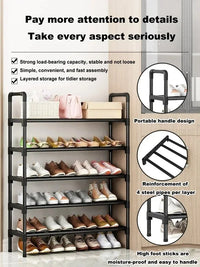 Black elevated shoe rack