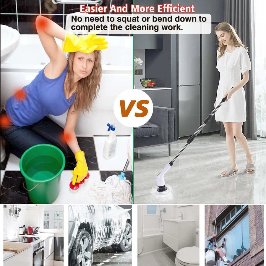9-in-1 Cordless Electric Spin Scrubber | Kitchen & Bathroom Cleaning Brush