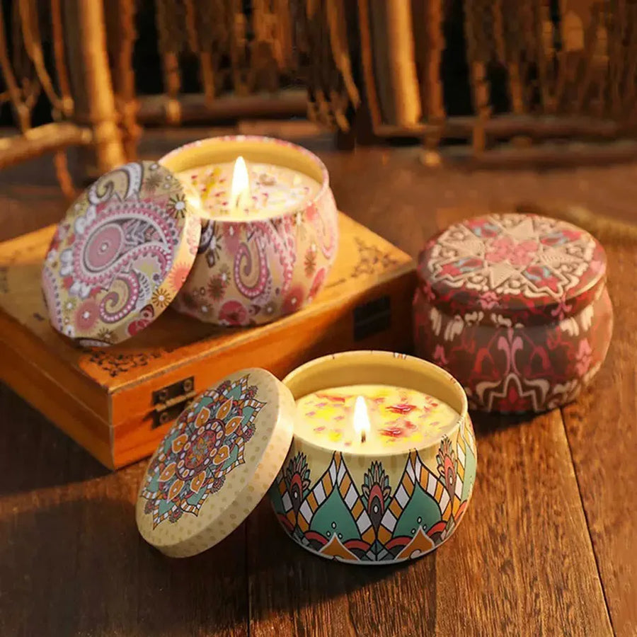 Dried Floral Aromatherapy Candle — Smokeless Soy Wax | Yoga & Bath | Gift Edition