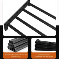 Black elevated shoe rack