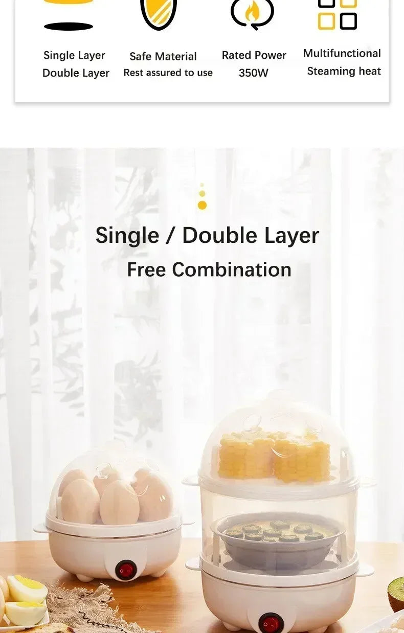 Double-layer electric egg steamer