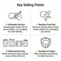 Fridge & Freezer Food Label Stickers — 150 per Roll, Food-Safe