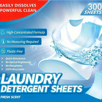 Plastic-Free Laundry Detergent Sheets — Hypoallergenic & Biodegradable, 50 Pack