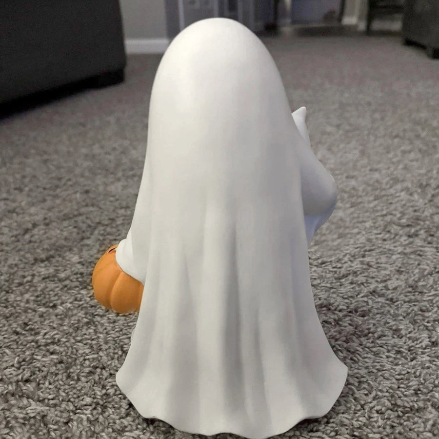 Resin Ghost & Pumpkin Ornament