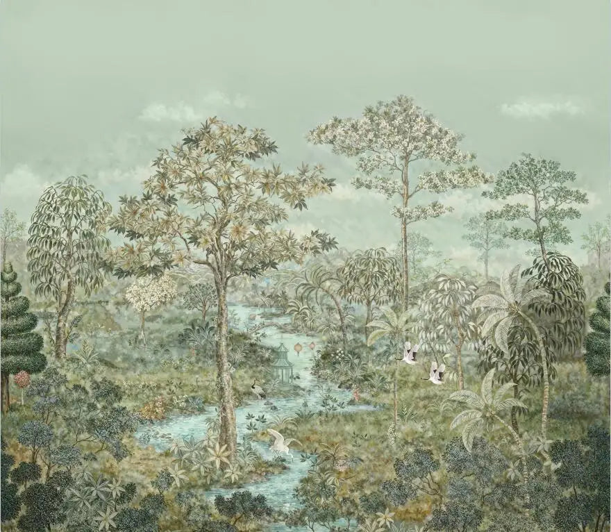 Custom Nordic Botanical Mural Wallpaper — Made to Measure | 3D Wall Covering