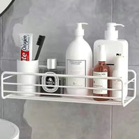 Metal Floating Wall Shelf with Baskets — Bathroom & Kitchen Organiser