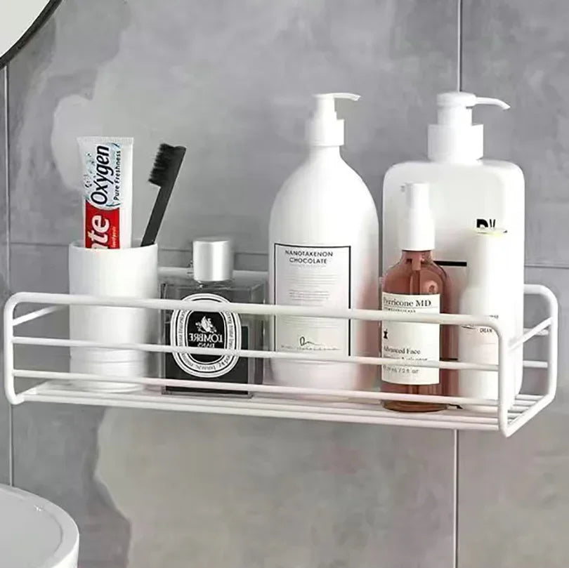 Metal Floating Wall Shelf with Baskets — Bathroom & Kitchen Organiser