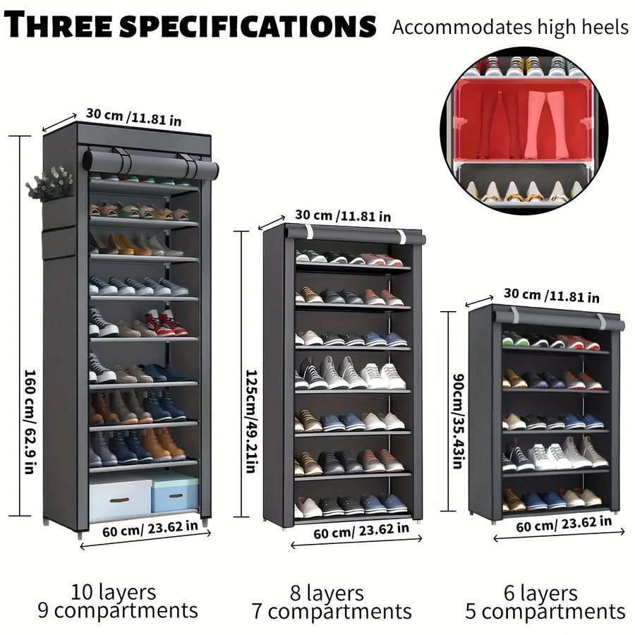 Rolling shutter shoe cabinet