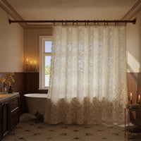 Moonlit Branch Jacquard Shower Curtain — Embossed Relief | Thickened Fabric | 2 Colours | 9 Sizes