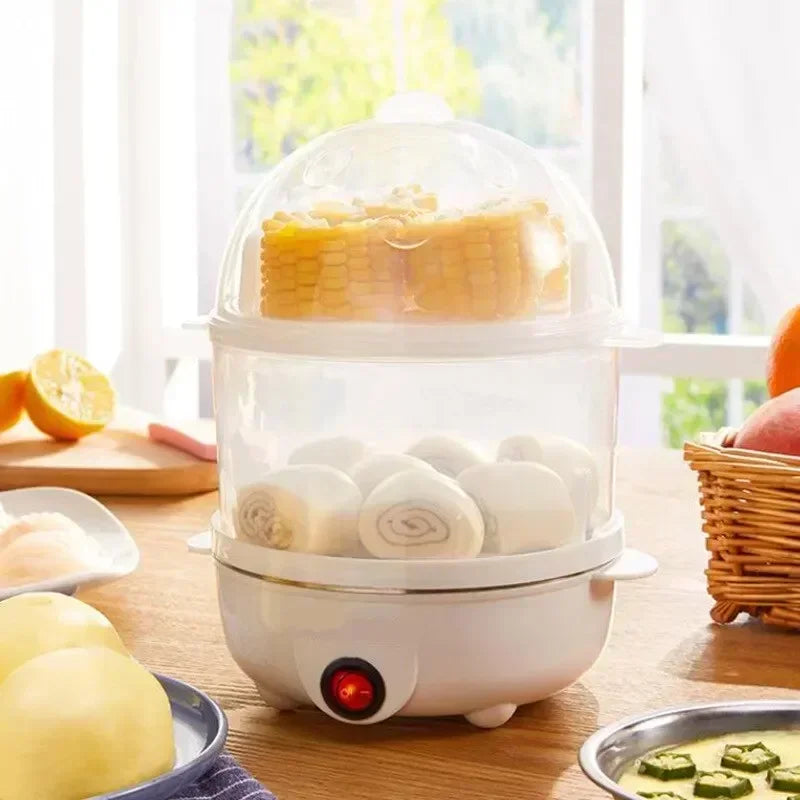 Double-layer electric egg steamer