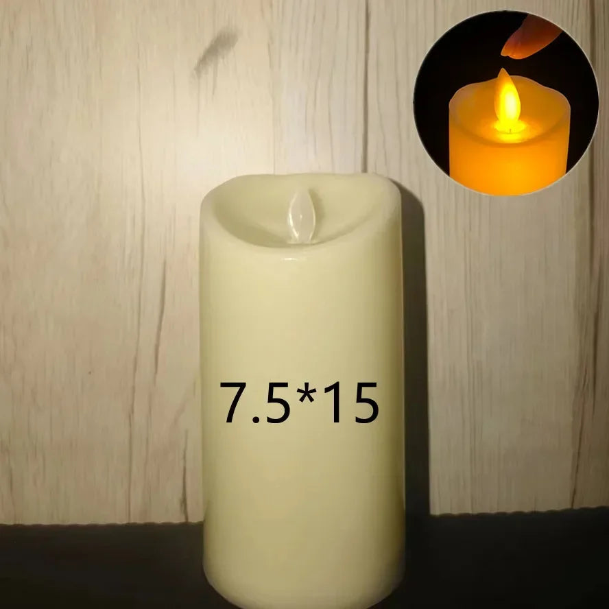 Flameless LED Pillar Candles — Warm Flicker | Set of 1–10 | Wedding & Events