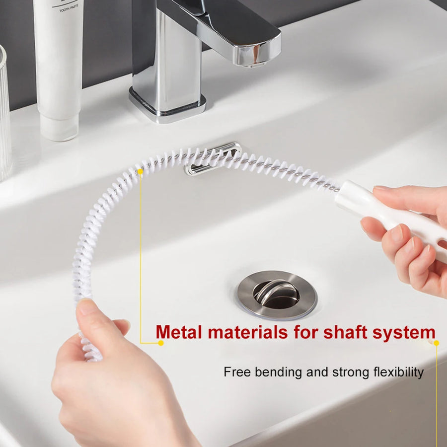 Flexible Drain Cleaning Brush — Sink, Shower & Pipe Hair Remover