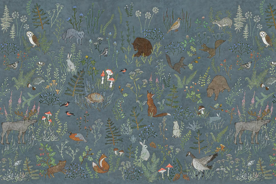 Custom Children's Forest Mural Wallpaper | Cartoon Animals | Made to Measure