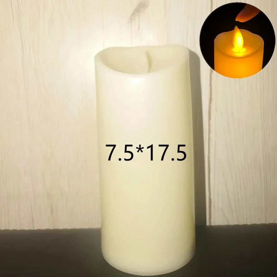 Flameless LED Pillar Candles — Warm Flicker | Set of 1–10 | Wedding & Events