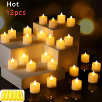 Flameless Battery LED Tea Candles — Realistic Flicker | Wedding & Home Décor