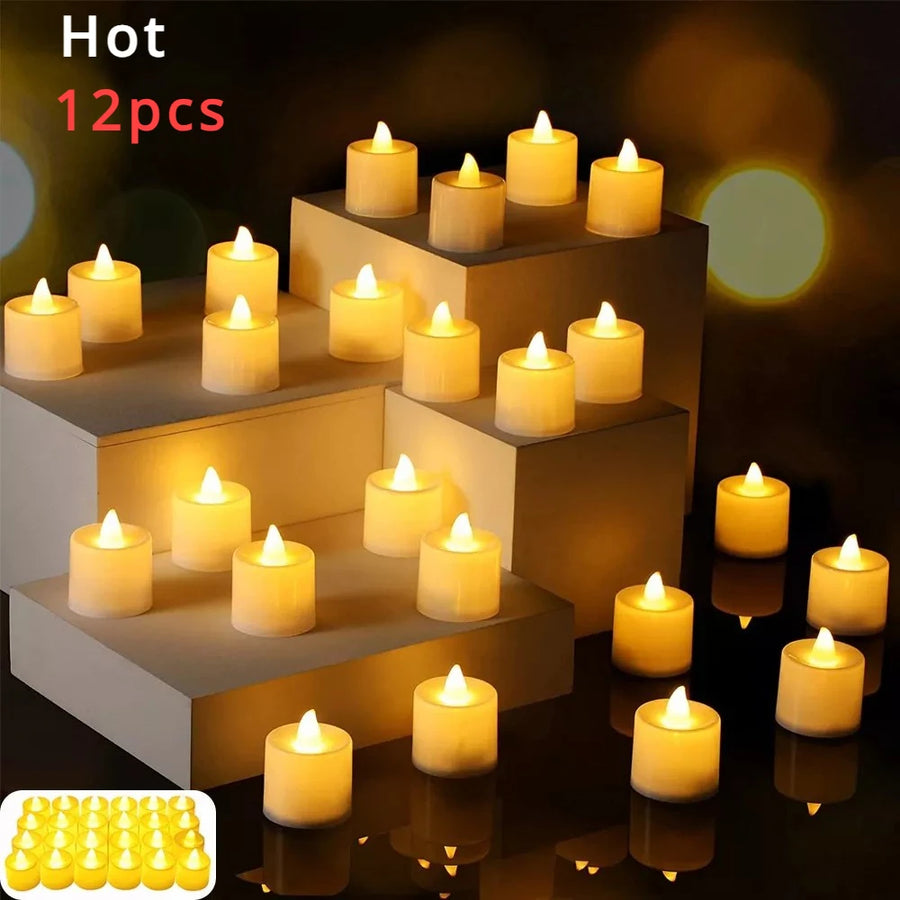 Flameless Battery LED Tea Candles — Realistic Flicker | Wedding & Home Décor