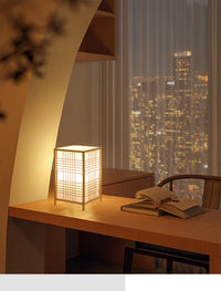 Bamboo weave desk lamp