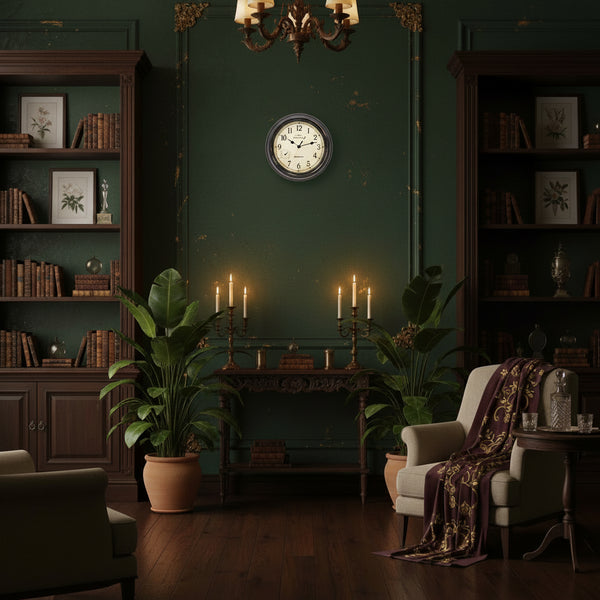Vintage Waterproof Wall Clock with Thermometer & Hygrometer — Indoor & Outdoor