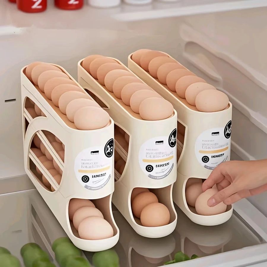 3-Tier Rolling Egg Storage Rack