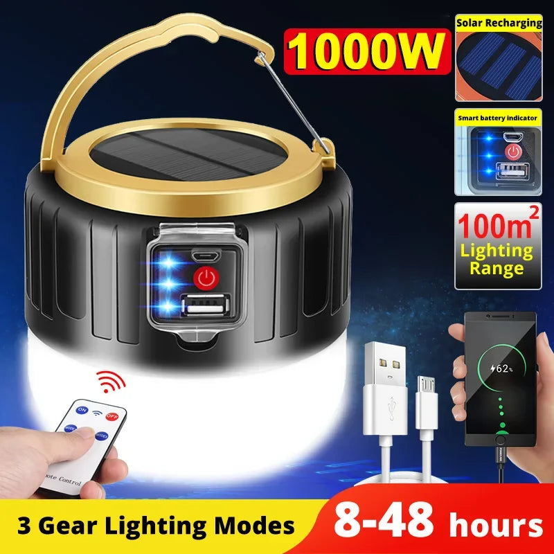 Camping lantern with power bank
