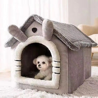 House-Style Pet Bed | Coral Fleece | Dogs & Cats | S/M/L