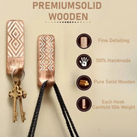 Bohemian wooden wall hooks