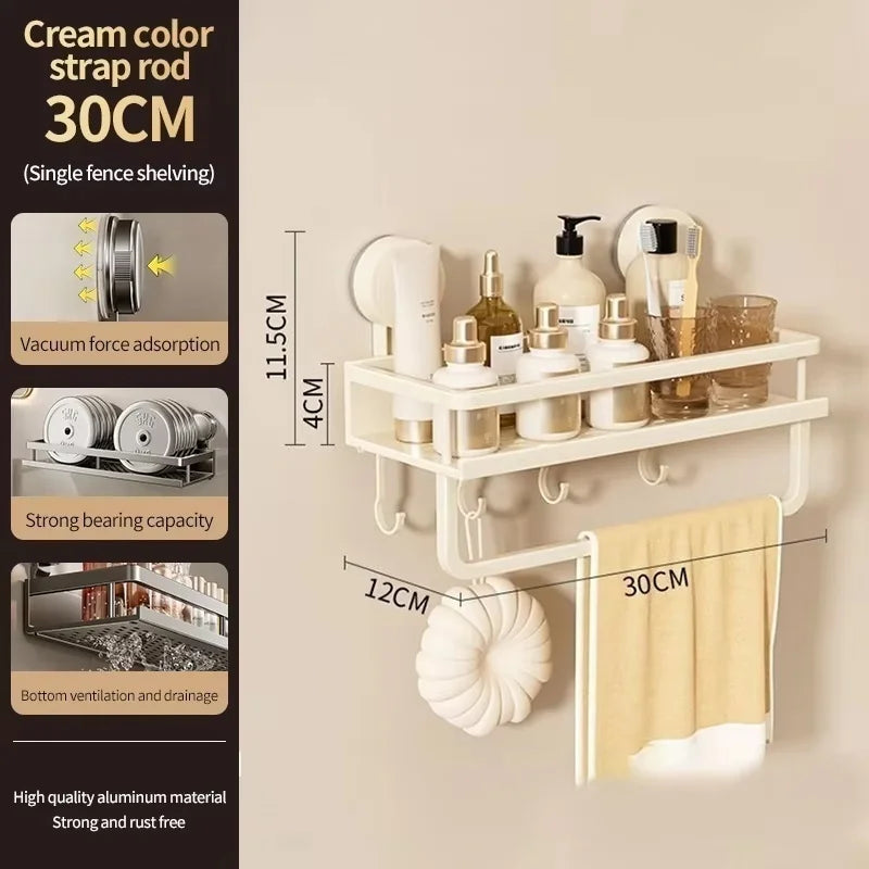 Suction Cup Bathroom Rack — No Drill Required