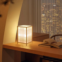 Bamboo weave desk lamp