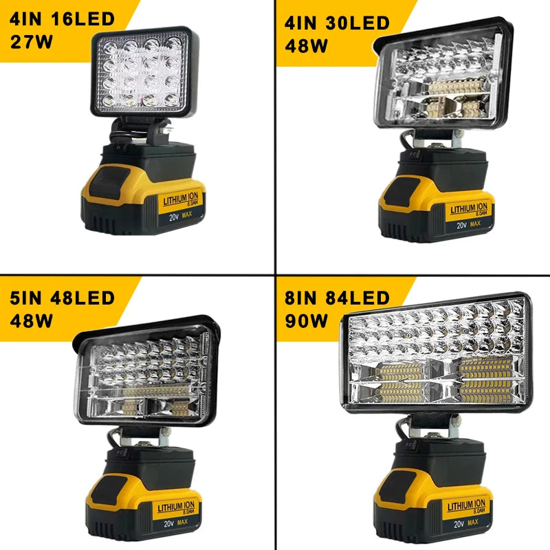 Portable cordless LED spotlight