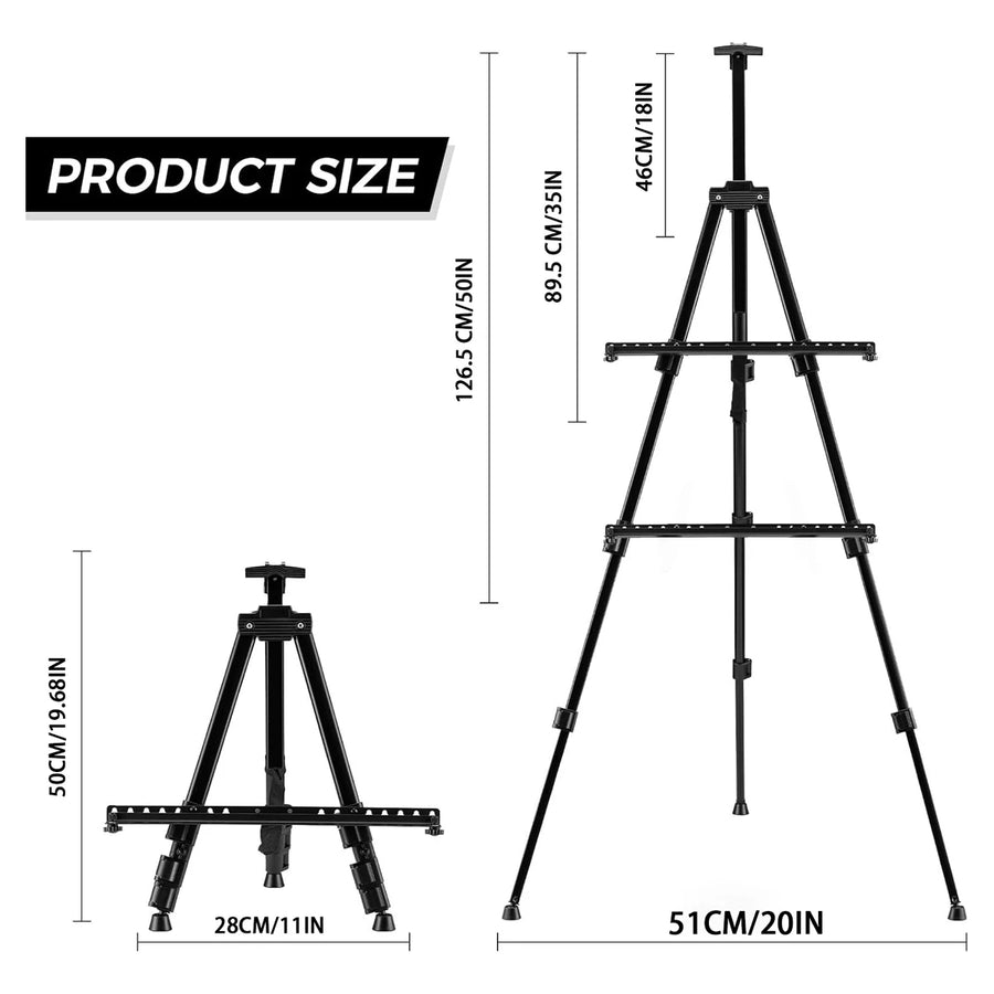 Folding aluminium art easel