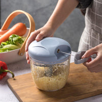 Manual Garlic Chopper & Vegetable Cutter — 500ml or 900ml, Stainless Steel Blades
