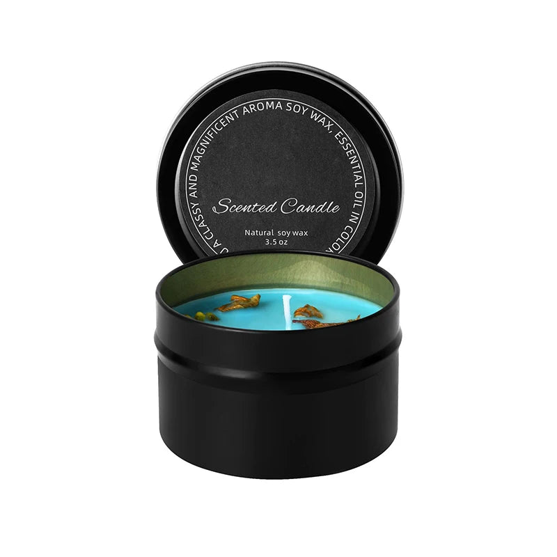 Crystal Dried Floral Soy Wax Candle — Iron Tin | 8 Fragrances | Gift Edition