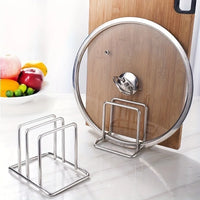 Pot lid and cutting board rack