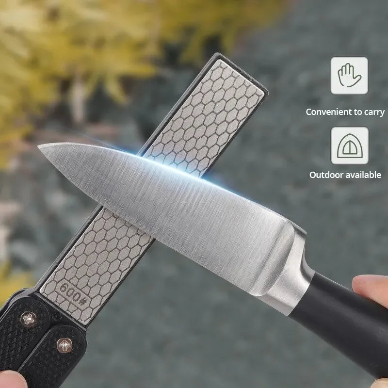 Portable Double-Sided Diamond Knife Sharpening Stone | 400/600 Grit | Foldable