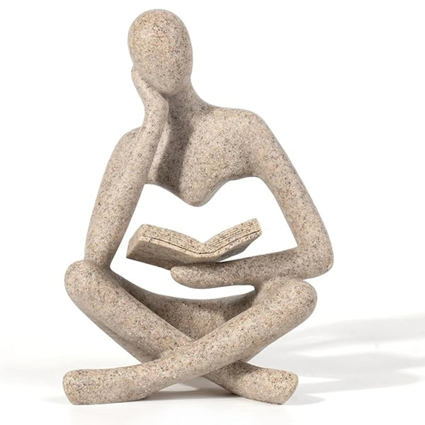 Abstract Thinker Resin Sculpture — Bookshelf & Desk Figurine | Modern Home Decor