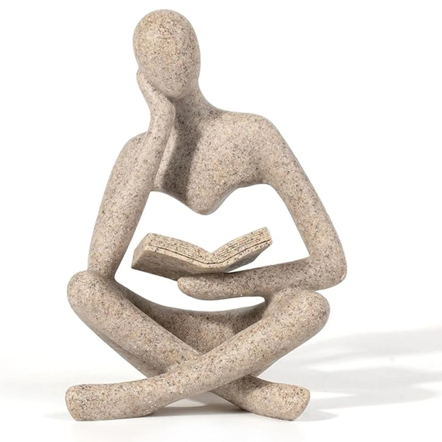 Abstract Thinker Resin Sculpture — Bookshelf & Desk Figurine | Modern Home Decor