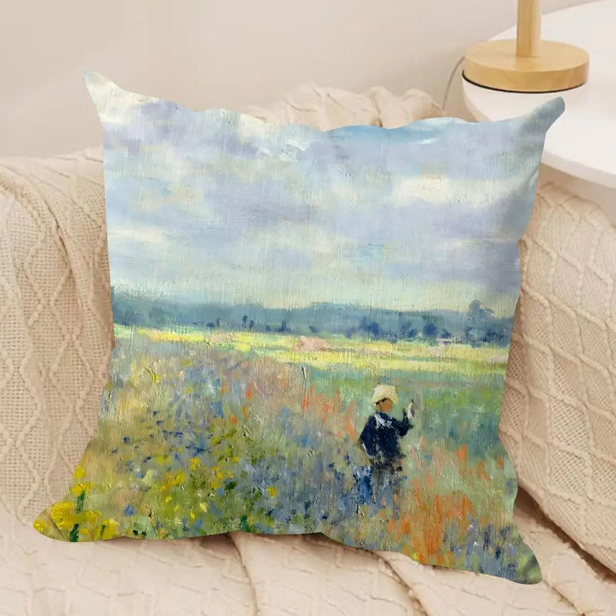 Claude Monet Art Cushion Cover — Silky Short Plush | Invisible Zipper | 10 Designs | 5 Sizes