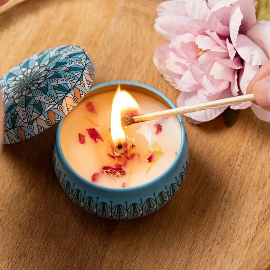 Dried Floral Aromatherapy Candle — Smokeless Soy Wax | Yoga & Bath | Gift Edition