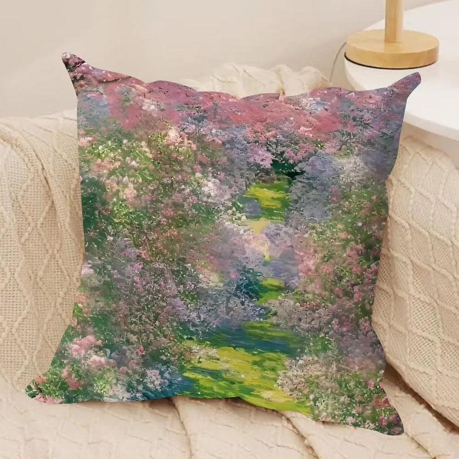 Claude Monet Art Cushion Cover — Silky Short Plush | Invisible Zipper | 10 Designs | 5 Sizes